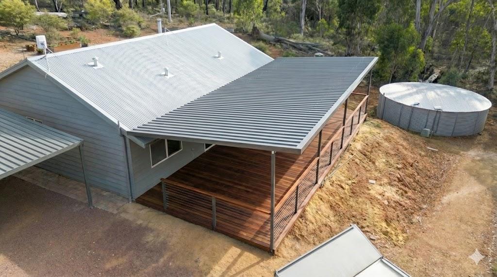 Aerial view of decking pathway alongside Perth home