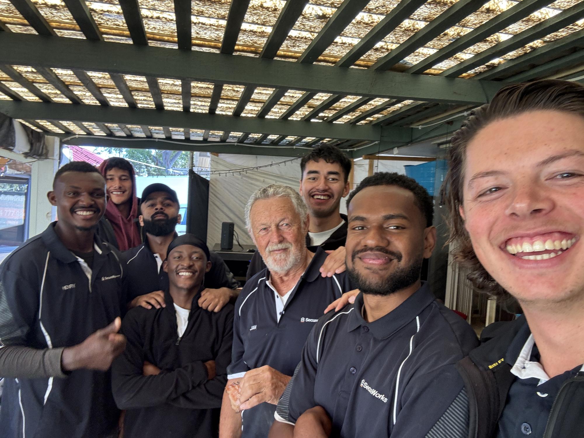 SecureWorks Group team in branded uniforms on site